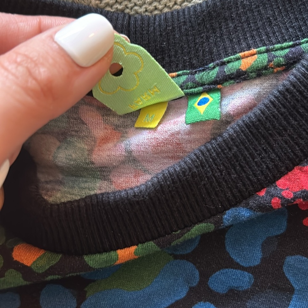 FARM Rio Multicolor Abstract Spot Crop Top - Black Base - Picture 7 of 7